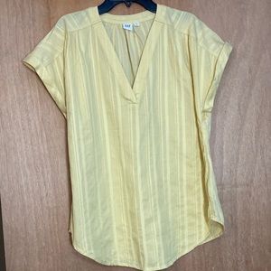 Gap V Neck Faded Yellow Top